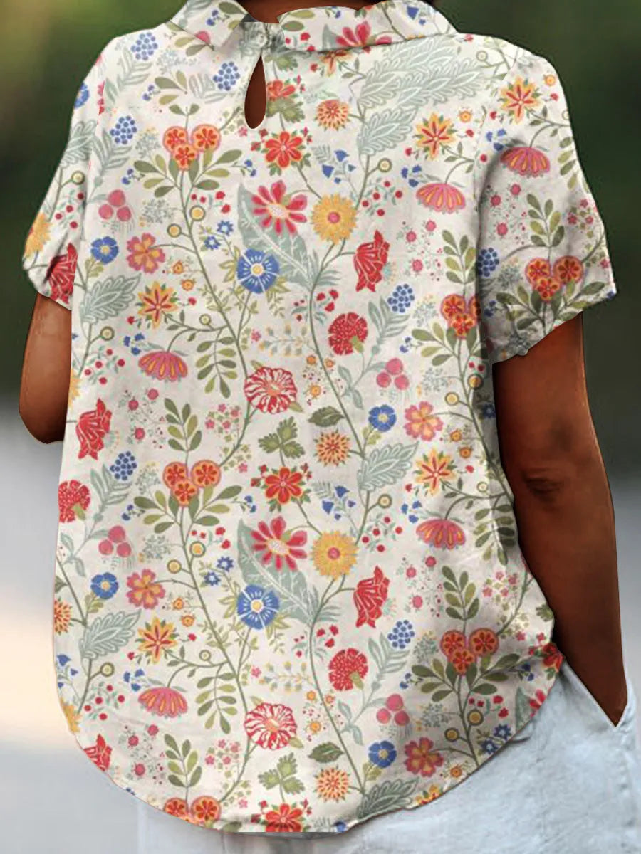 Chemise décontractée à imprimé floral pour femmes