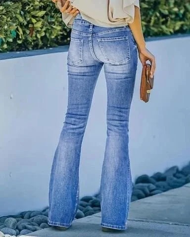 Pantalon en denim taille haute