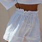 Short boho blanc en coton mélangé