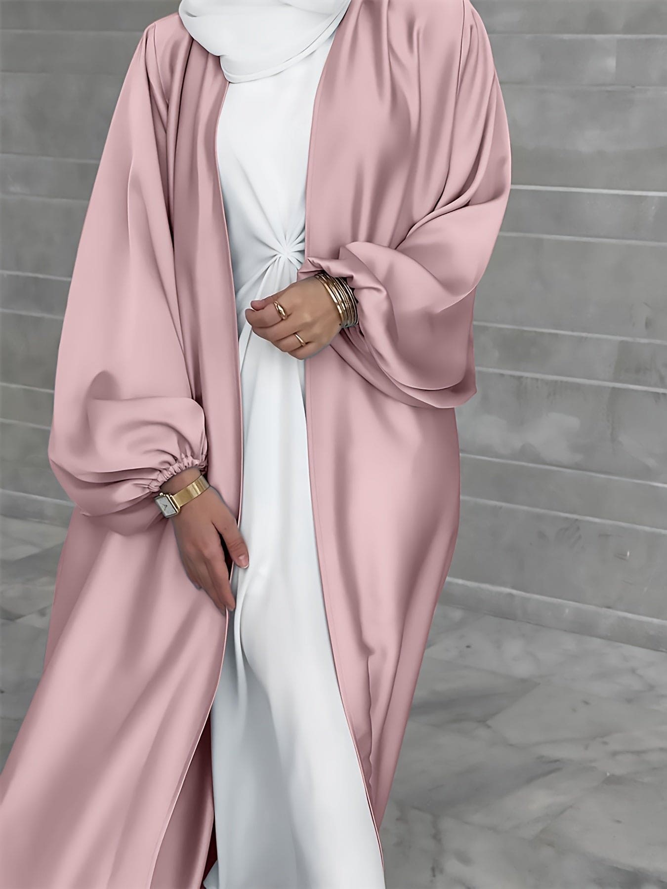 Robe abaya cripes avec ceinture - Eva