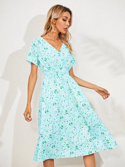 Crêpes | Robe d'été élégante à imprimé floral