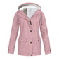 Manteau d'automne à capuche en fourrure rose BelleDame® avec fermeture éclair