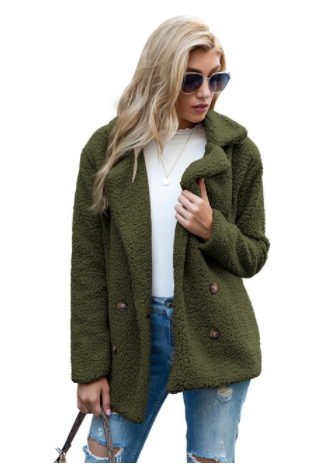 Manteau Teddy BelleFleur® avec revers boutonné