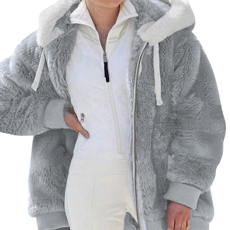 Manteau à capuche BelleVie® Teddy pour femme