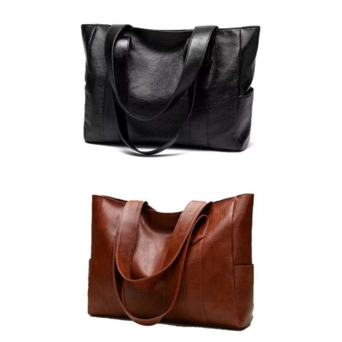 Leder Schultertasche große Kapazität klassischer Vintage-Stil eleganter Tragetasche für den Alltag