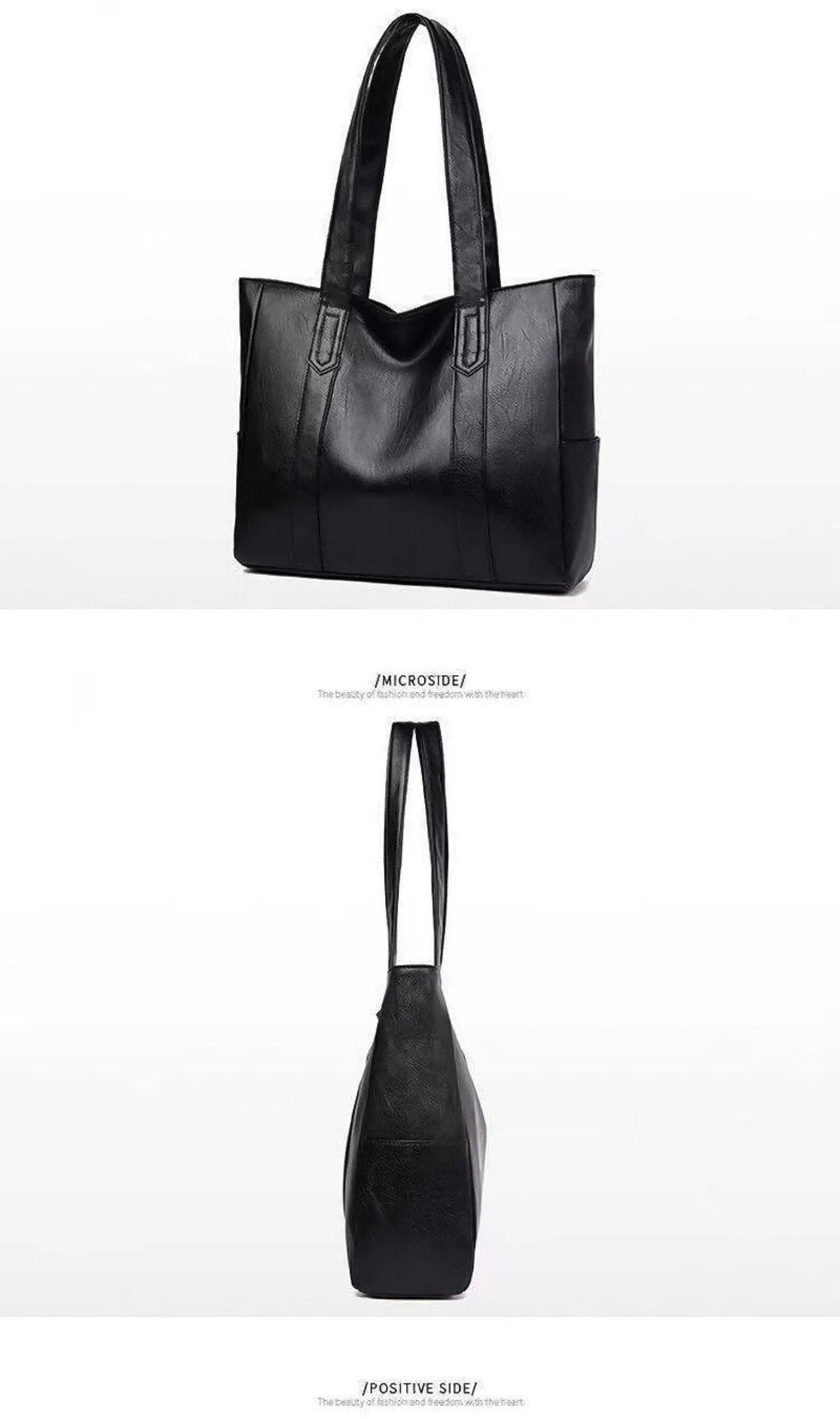 Leder Schultertasche große Kapazität klassischer Vintage-Stil eleganter Tragetasche für den Alltag