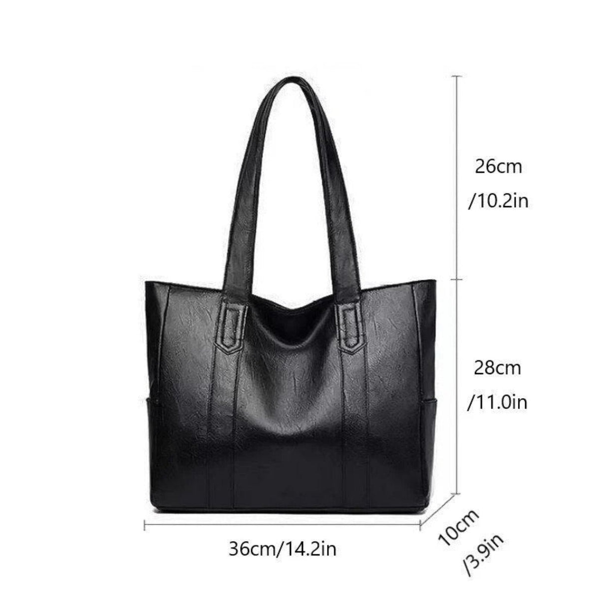 Leder Schultertasche große Kapazität klassischer Vintage-Stil eleganter Tragetasche für den Alltag