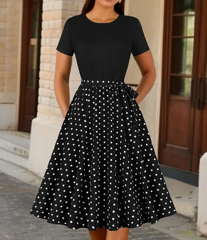 Belle robe vintage polka dot pour femme