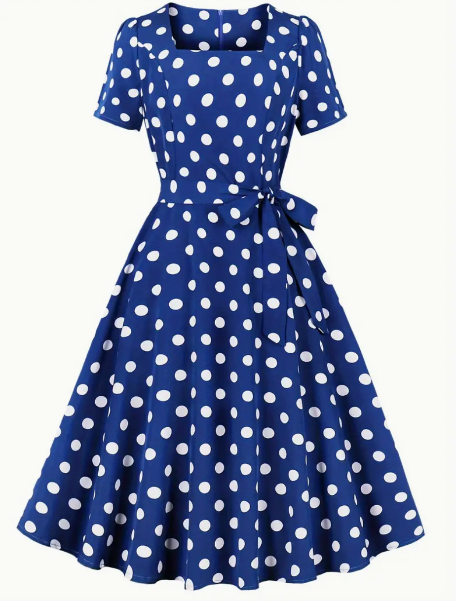 Robe polka élégante et vintage pour le printemps/été