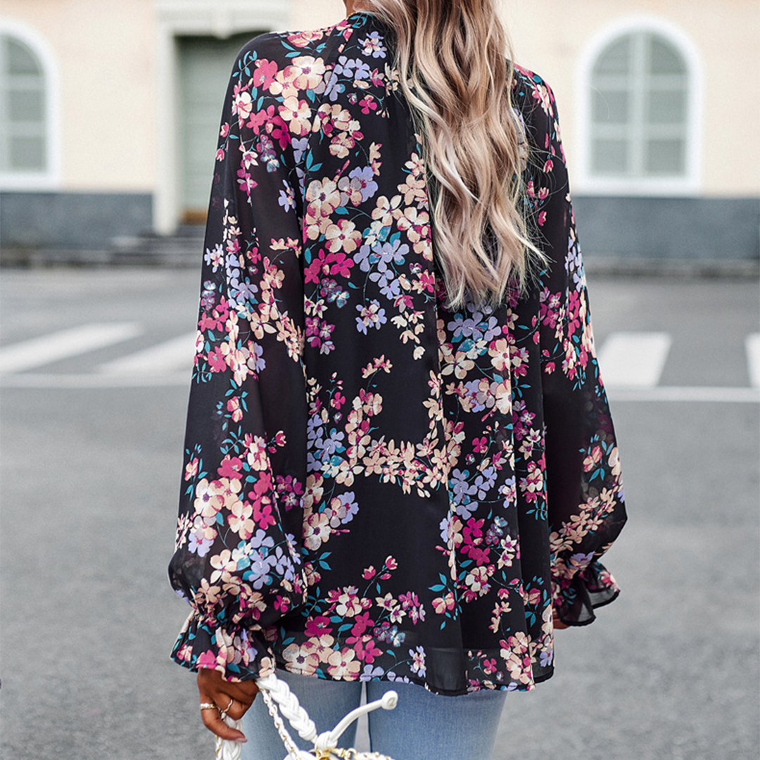 Blouse élégante à fleurs