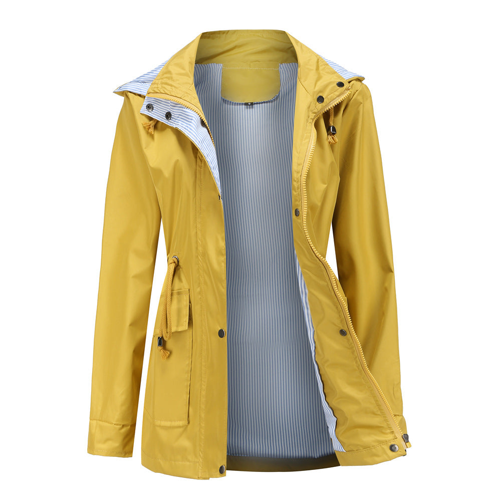 Veste d'automne bleue coupe-vent hydrofuge BlueShield® avec fermeture éclair