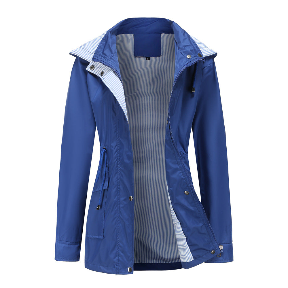 Veste d'automne bleue coupe-vent hydrofuge BlueShield® avec fermeture éclair