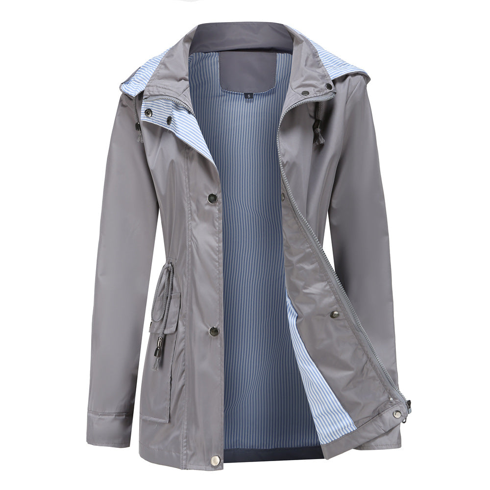 Veste d'automne bleue coupe-vent hydrofuge BlueShield® avec fermeture éclair