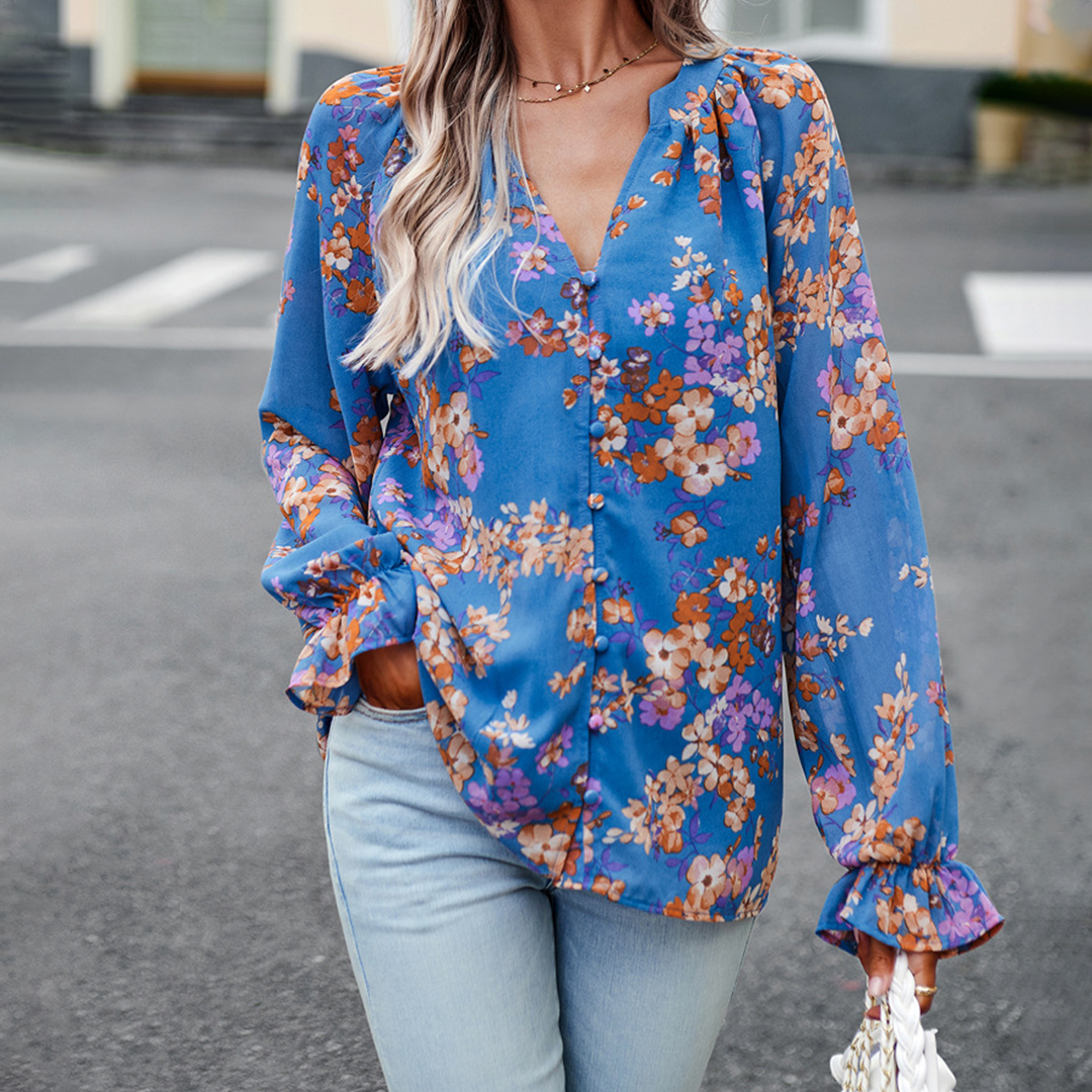 Blouse élégante à fleurs