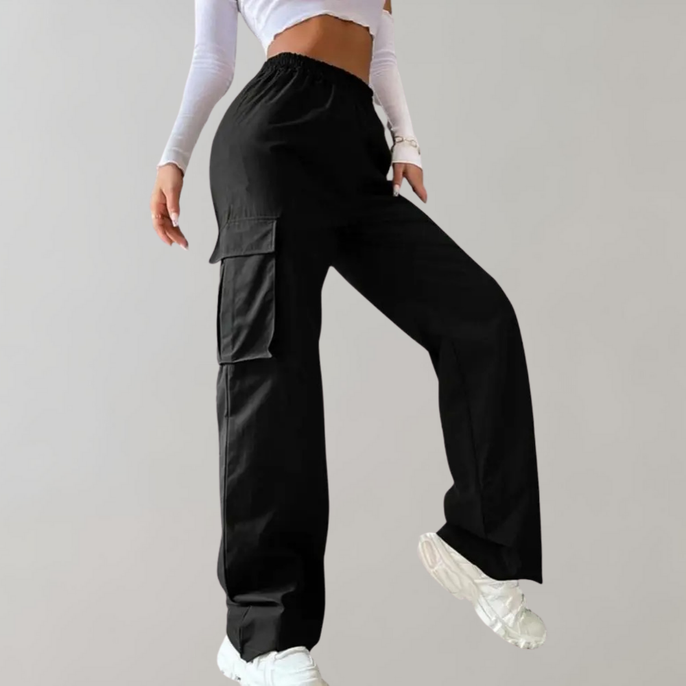 Pantalon cargo à coupe droite pour femme