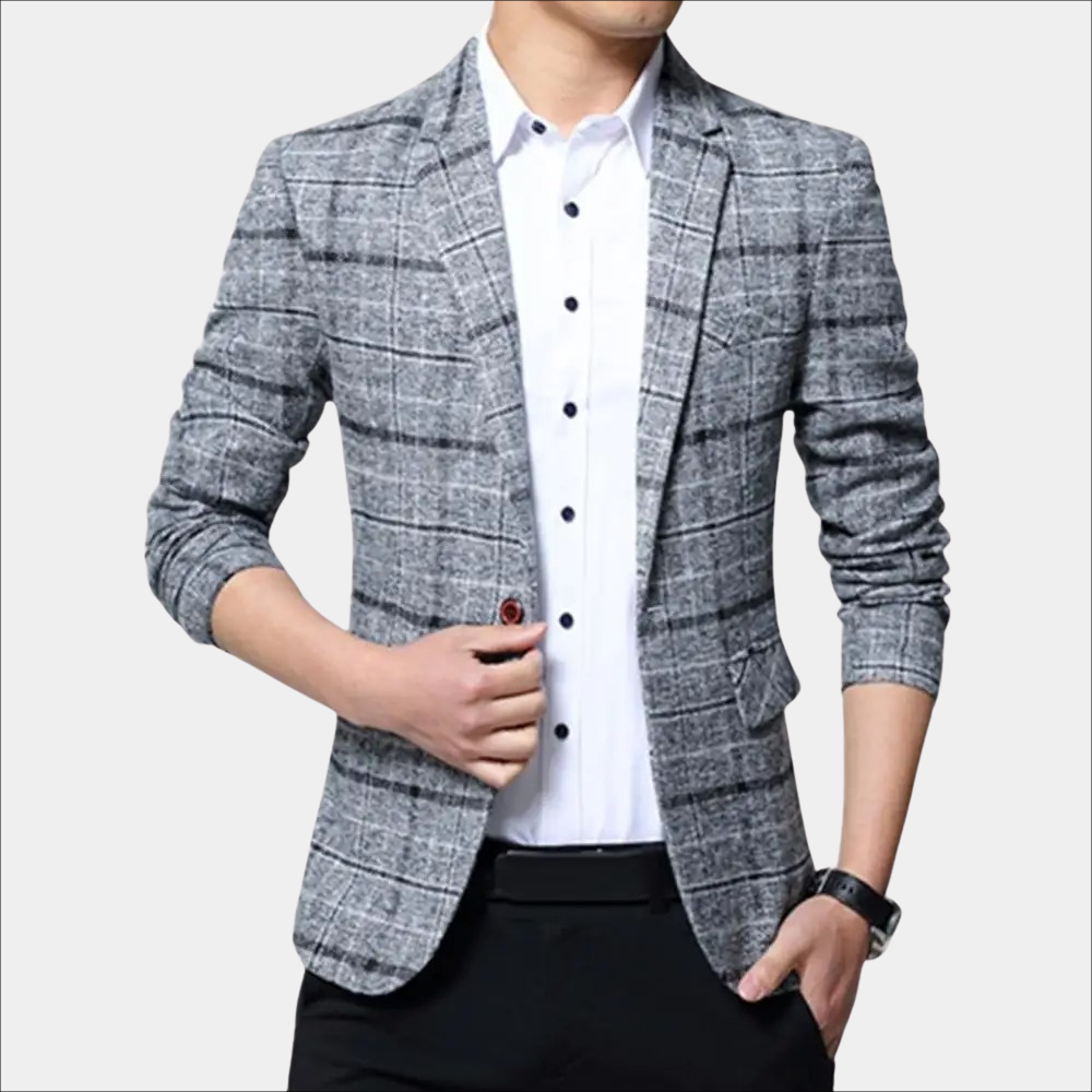 Blazer décontracté à carreaux pour homme