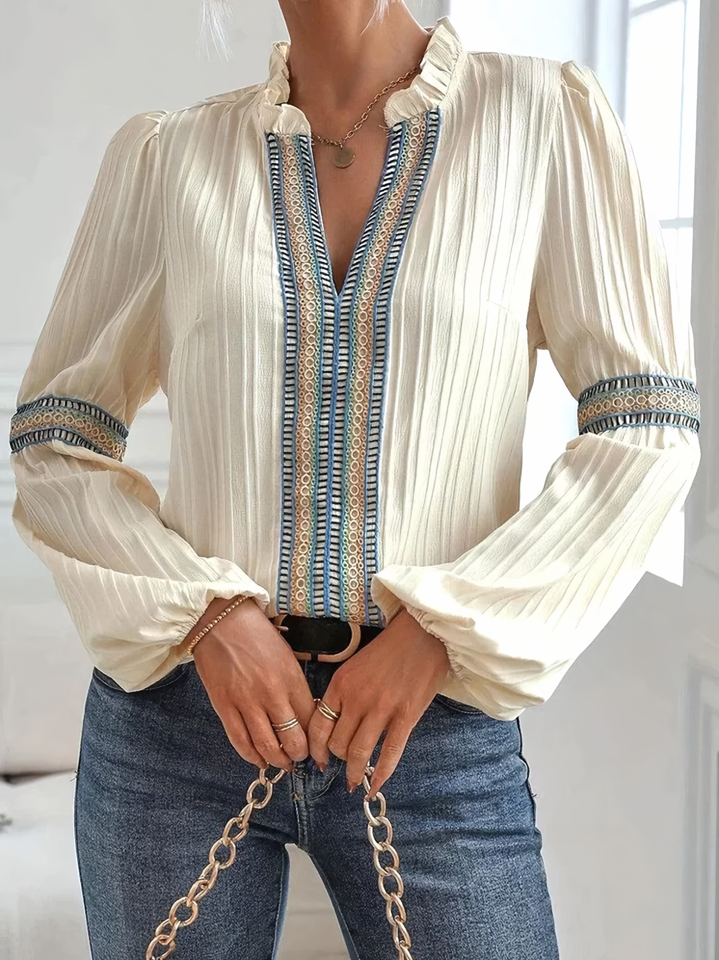 Crêpes | BLOUSE PLISSÉE ÉLÉGANTE