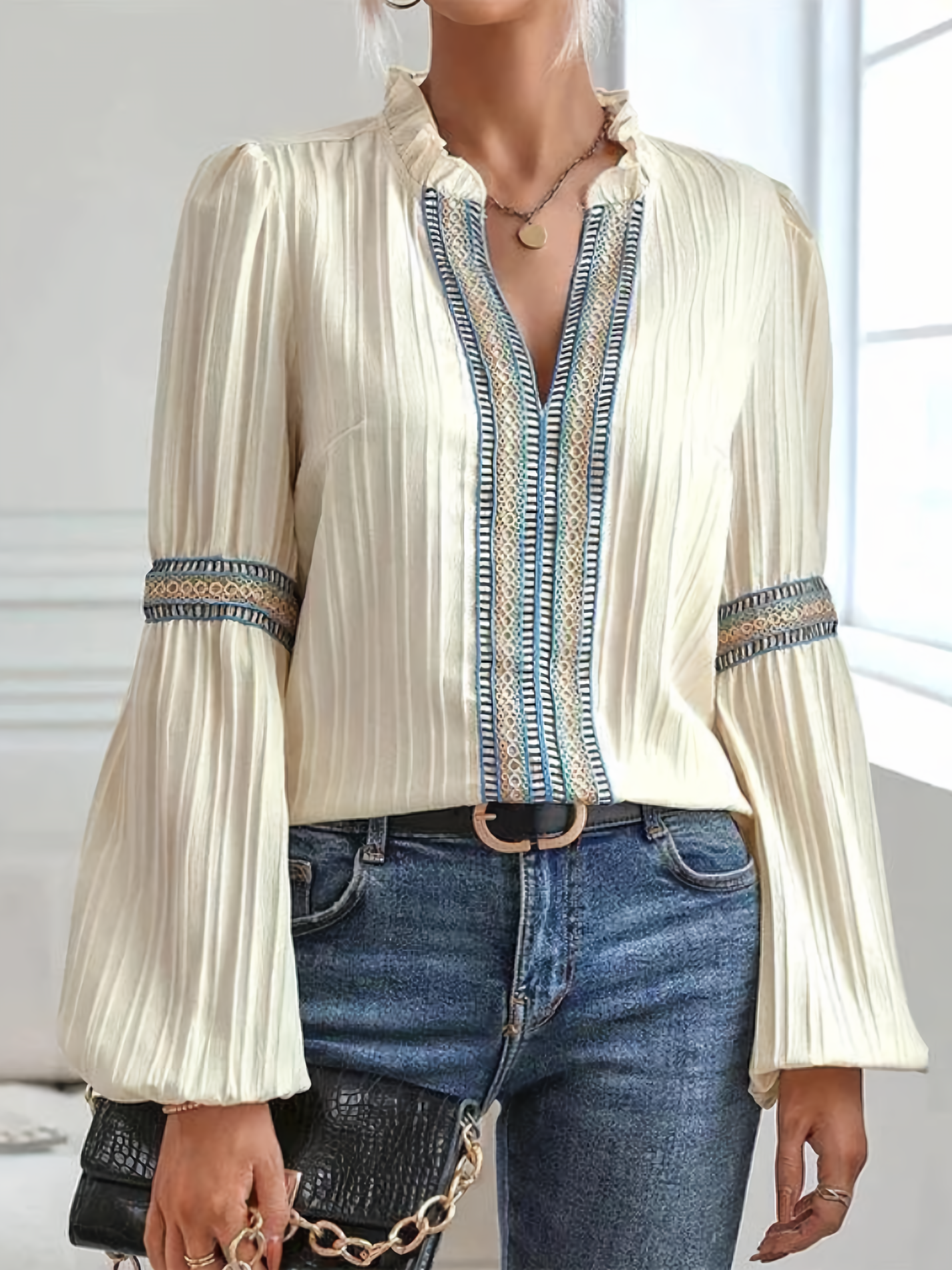 Crêpes | BLOUSE PLISSÉE ÉLÉGANTE