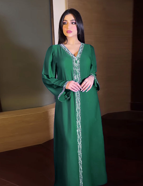 abaya pour femmes avec diamants à la mode