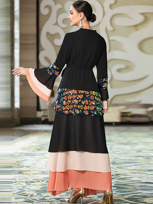 noir robe patchwork