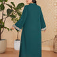 marocain Abaya élégant grande taille vert foncé