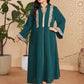 marocain Abaya élégant grande taille vert foncé