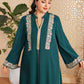 marocain Abaya élégant grande taille vert foncé