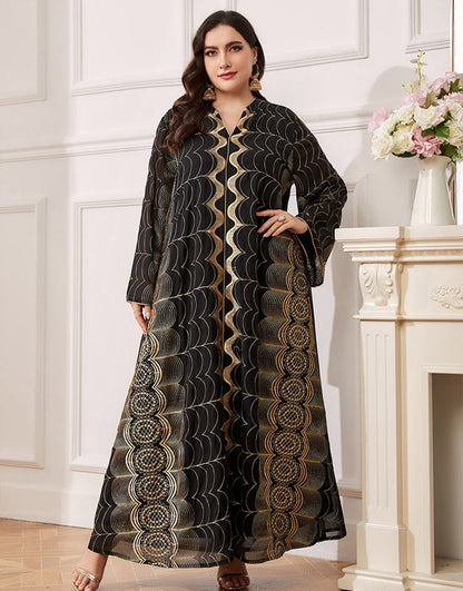 Abaya Noire Brodée Grande Taille