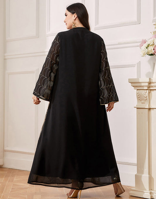 Abaya Noire Brodée Grande Taille