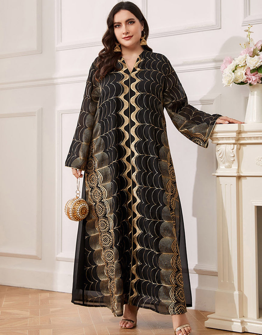 Abaya Noire Brodée Grande Taille