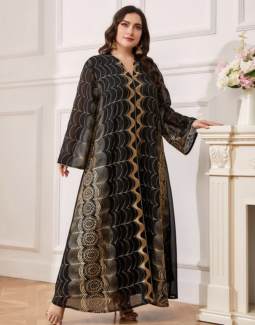 Abaya Noire Brodée Grande Taille