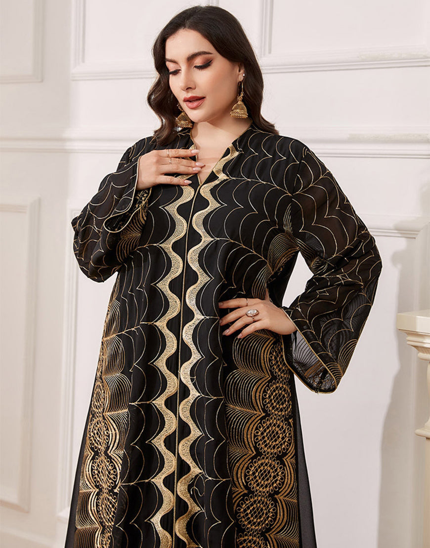 Abaya Noire Brodée Grande Taille