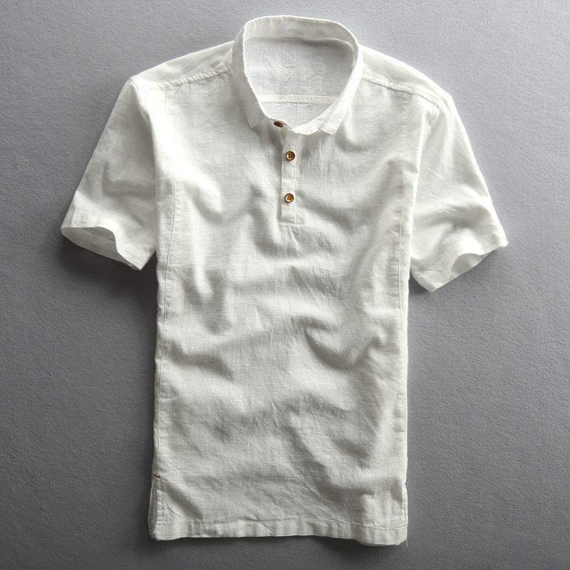 Chemise en coton et lin