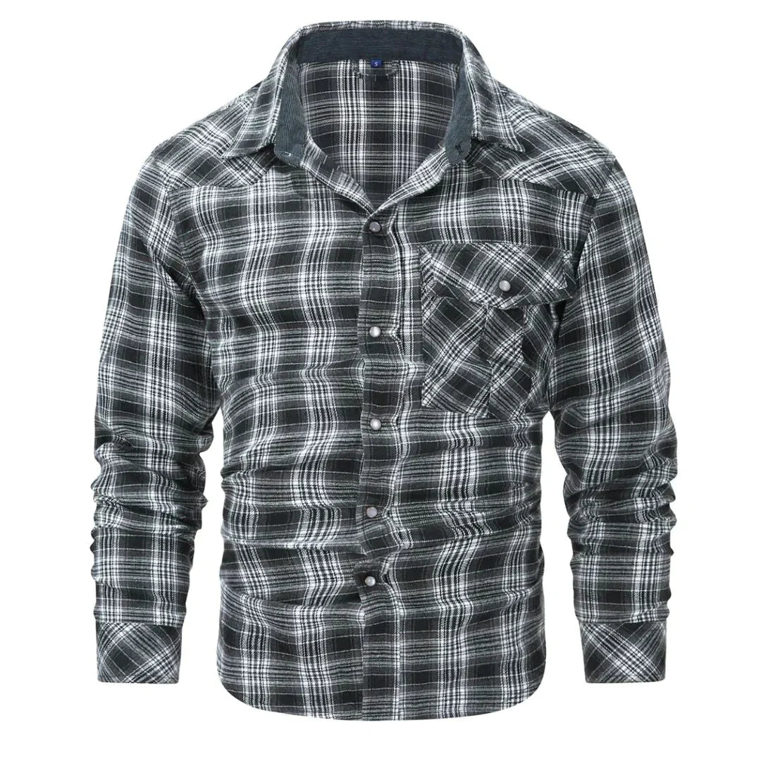 Chemise à carreaux manches longues pour homme