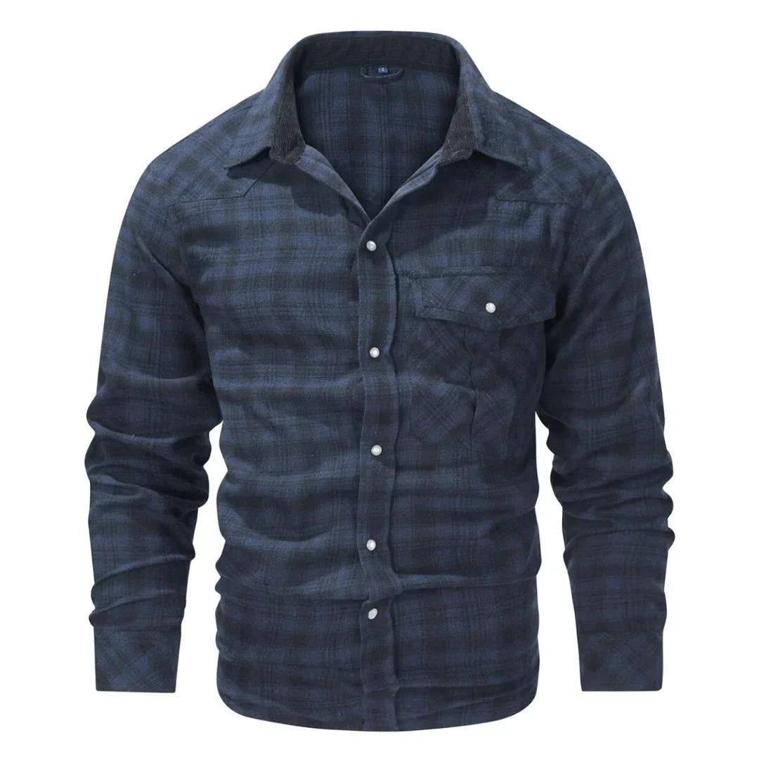 Chemise à carreaux manches longues pour homme