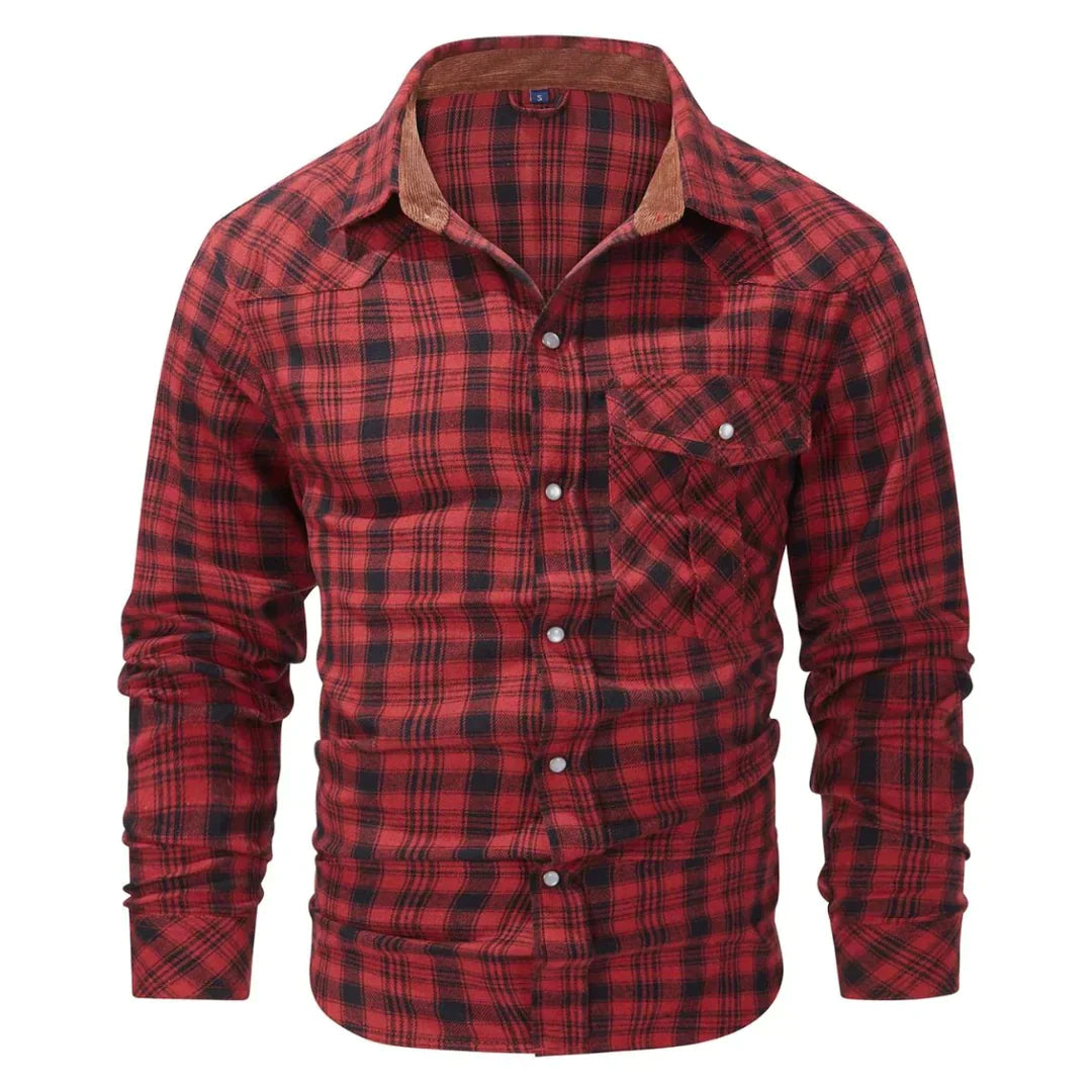 Chemise à carreaux manches longues pour homme