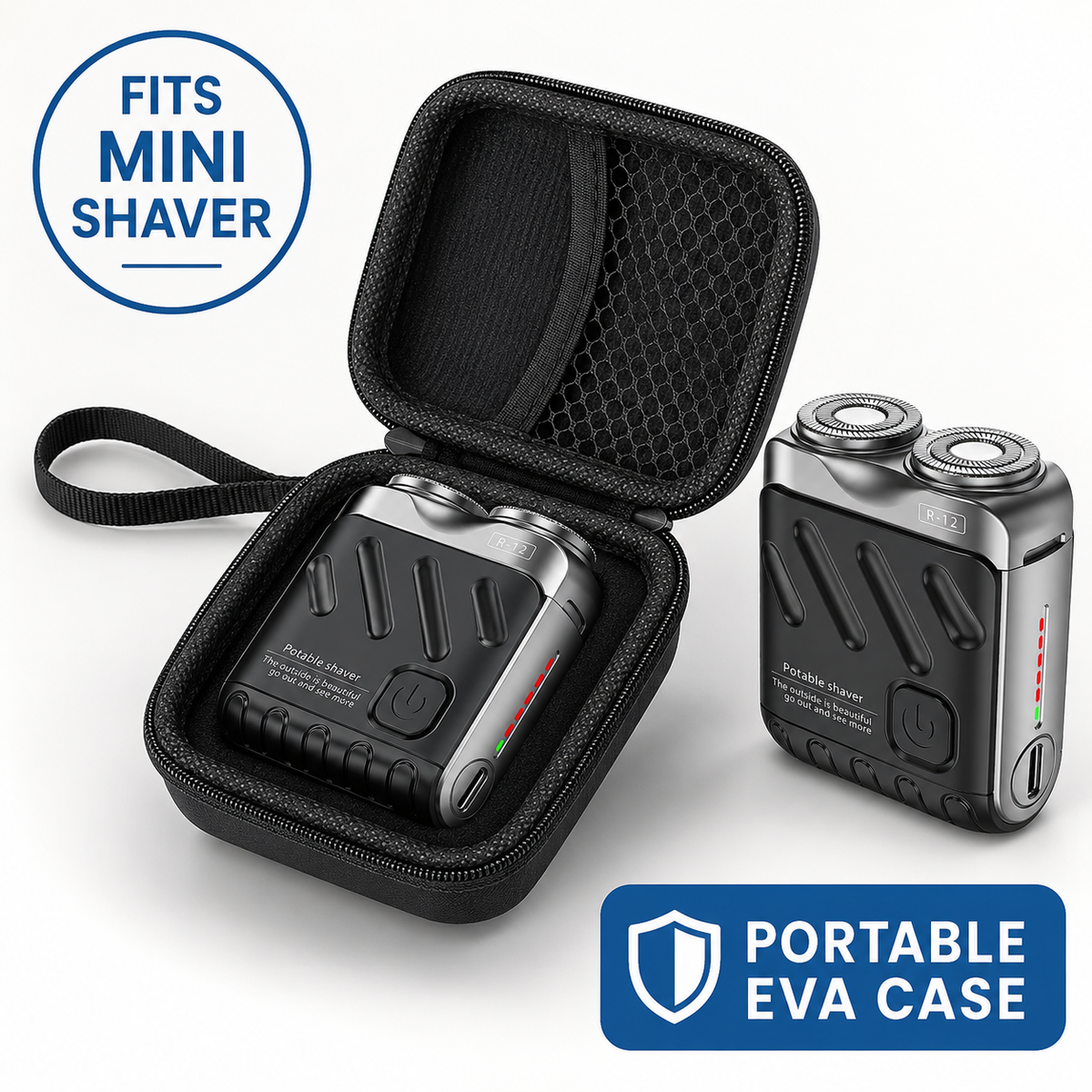 Kompakte Hartschalen-EVA-Schutzreisetasche für Mini-Rasierer