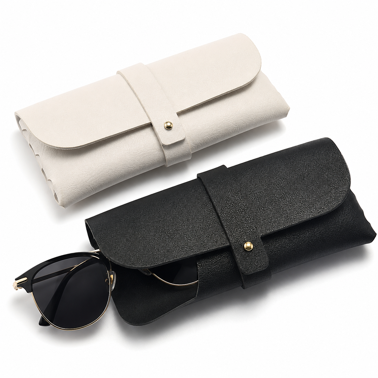 Faltbare Premium-Softleder-Sonnenbrillenrolle Tasche