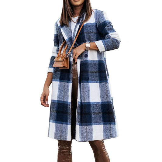 Manteau Femme ChicTrend® Tartan Chic Doublé avec Bouton