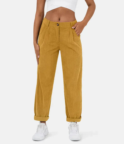 Crêpes | Pantalon femme aspect velours côtelé