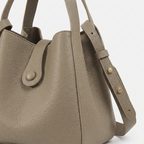 Mini-Leder-Crossbody-Eimer-Tasche mit Tasche