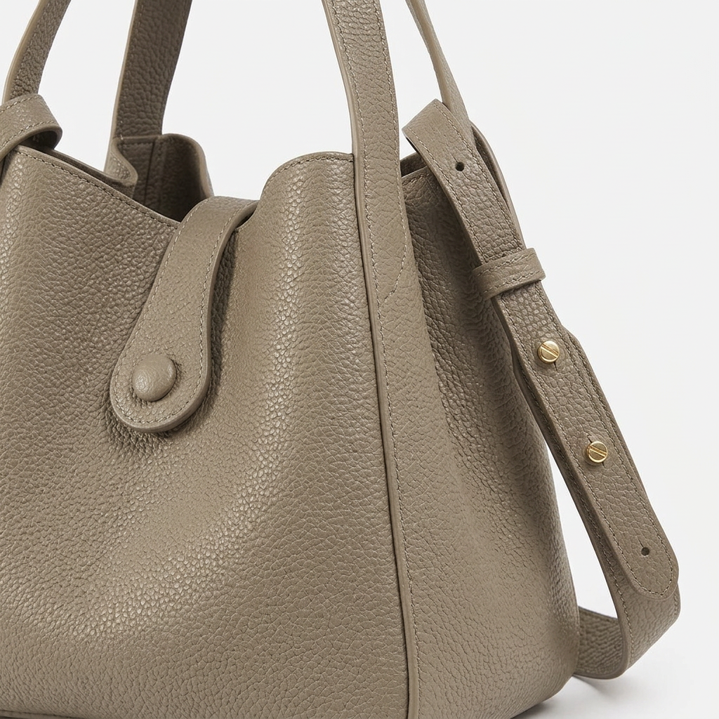 Mini-Leder-Crossbody-Eimer-Tasche mit Tasche