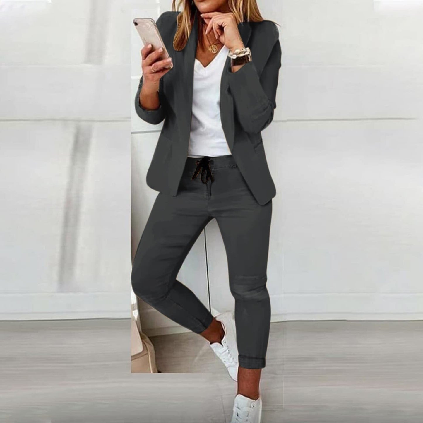 Valor™ | Blazer ajusté et pantalon confortable à cordon de serrage