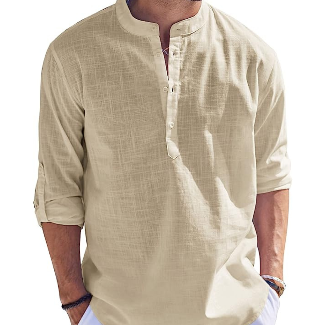 Chemise en lin Henley