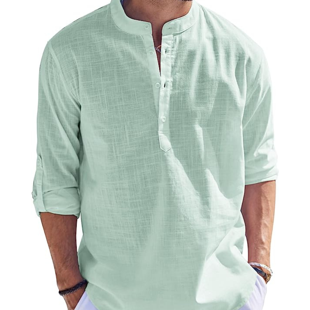 Chemise en lin Henley