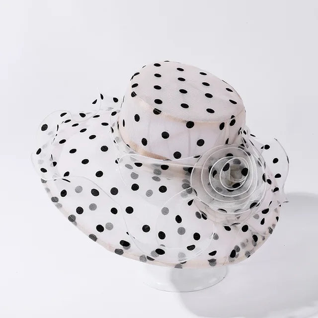 Dot Chiffon Seau Chapeau