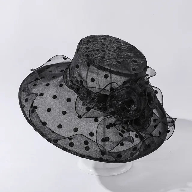 Dot Chiffon Seau Chapeau