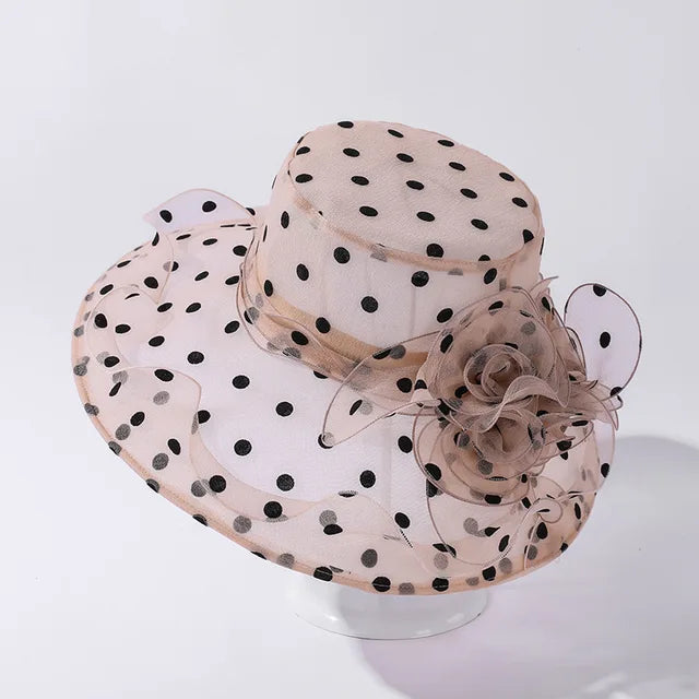 Dot Chiffon Seau Chapeau