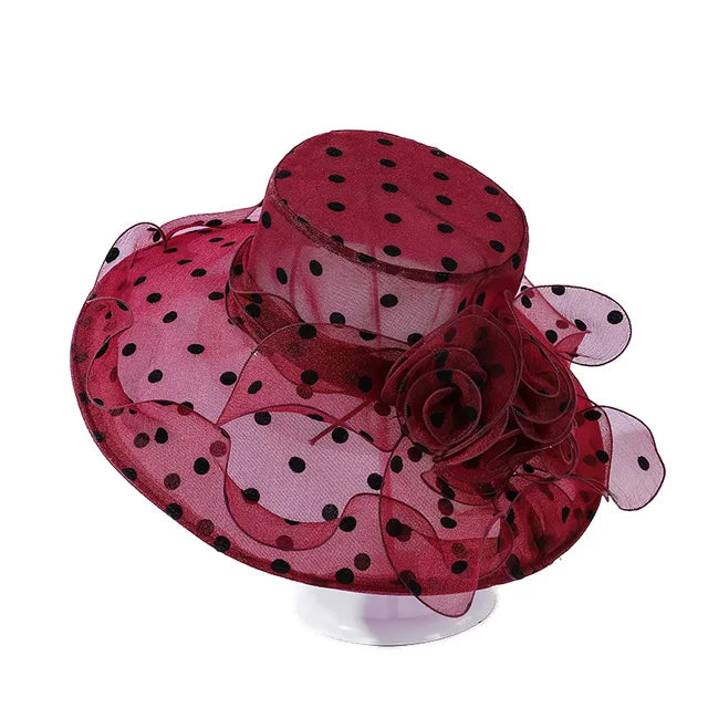 Dot Chiffon Seau Chapeau