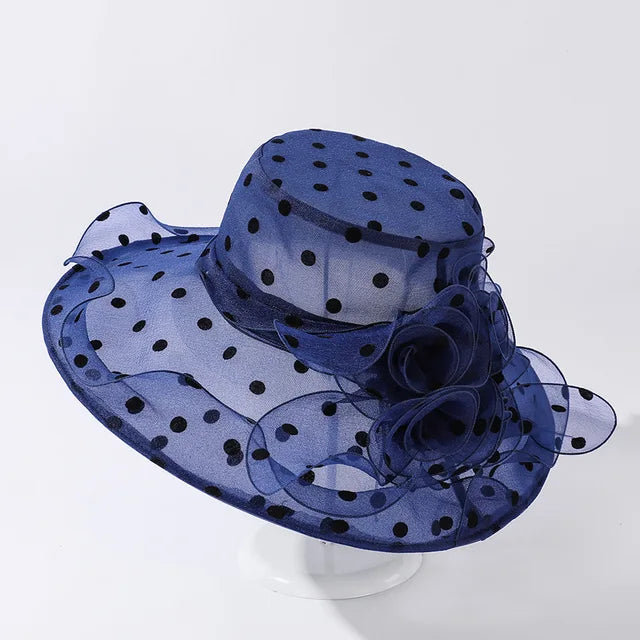 Dot Chiffon Seau Chapeau